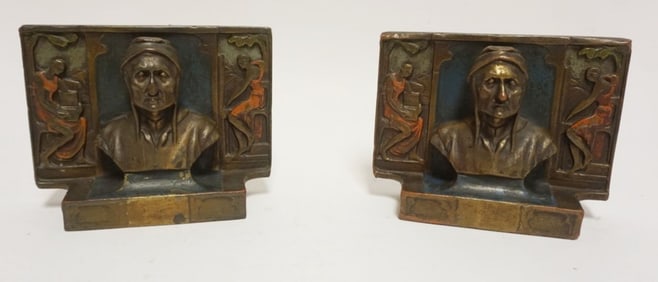 PAIR OF BRONZE WRAPPED BOOKENDS