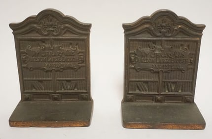 PAIR OF CAST METAL SHAKESPEARE BOOKENDS