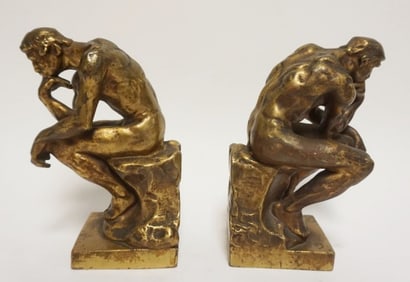 PAIR OF BRONZE WRAPPED BOOKENDS