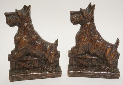 PAIR OF SYROCO WOOD BOOKENDS