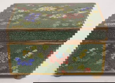 CLOISONNE HINGED TRINKET/DRESSER BOX