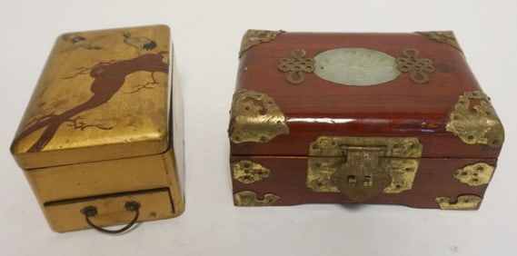 ASIAN WOOD & LACQUERED DRESSER/TRINKET BOXES