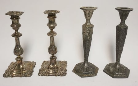 2 PAIRS OF CANDLESTICK SETS