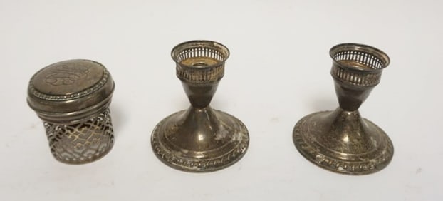 STERLING SILVER DECANTOR LID, ETC