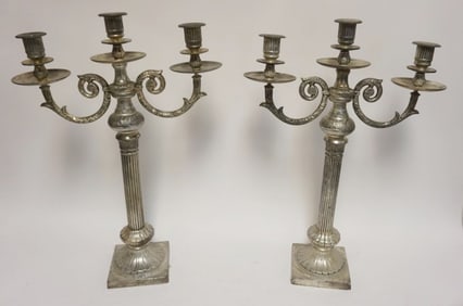 PAIR OF MASSIVE ORNATE CANDELOBRAS