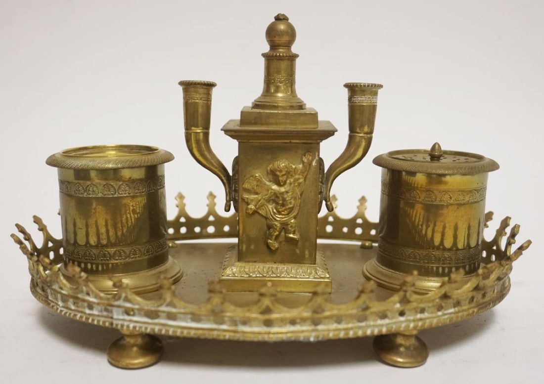ANTIQUE BRASS INKWELL (1 of 2)