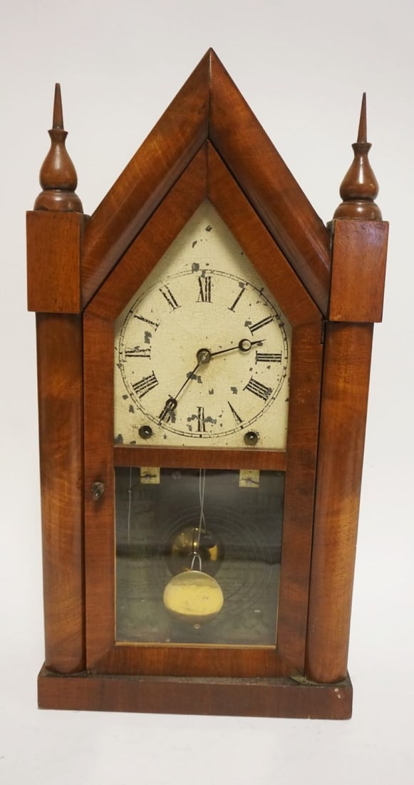 NEW HAVEN STEEPLE SHELF CLOCK (1 of 3)