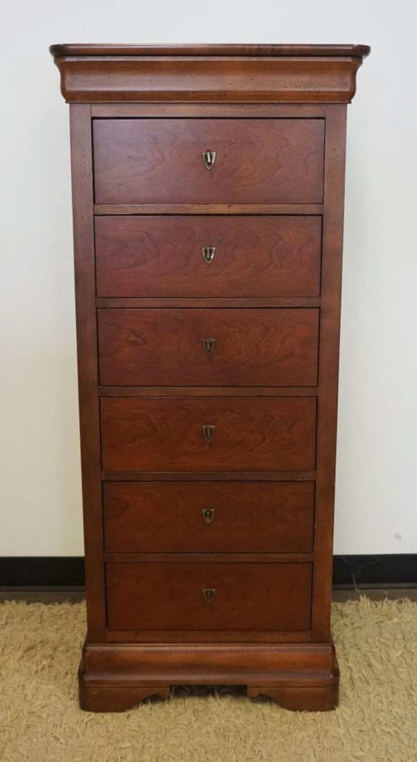 NATIONAL MT AIRY CHERRY 7 DRAWER LINGERE CHEST (1 of 4)