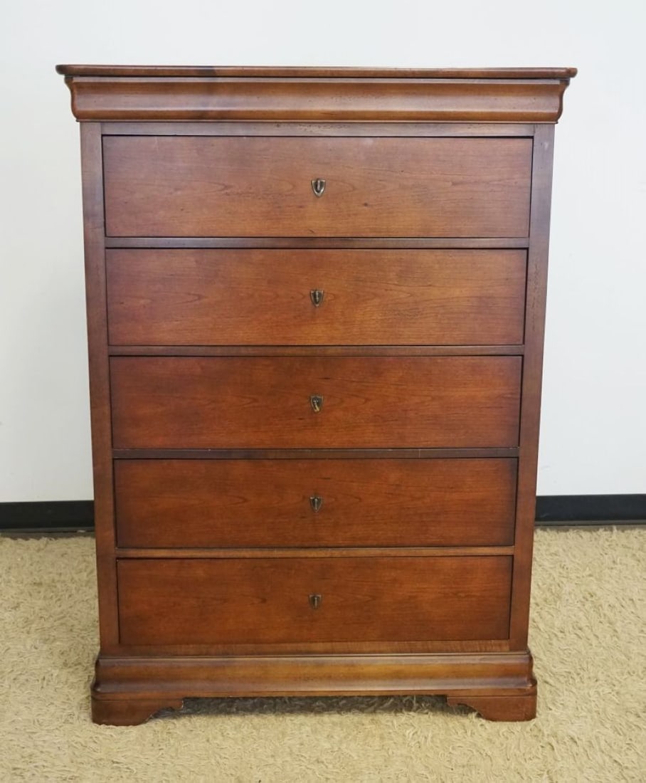 NATIONAL MT AIRY CHERRY 6 DRAWER HIGH CHEST (1 of 4)