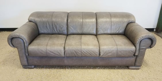 GREY LEATHER SOFA