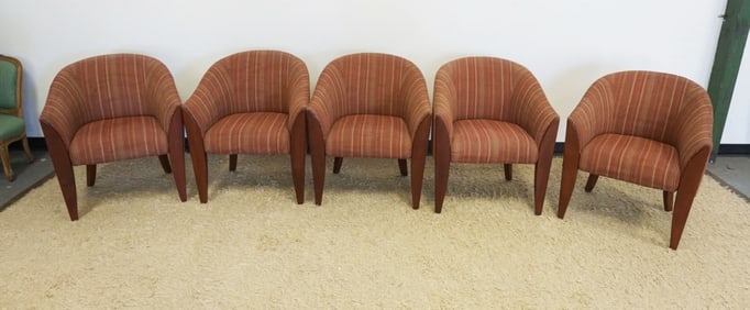 5 UPHOLSTERED CLUB CHAIRS