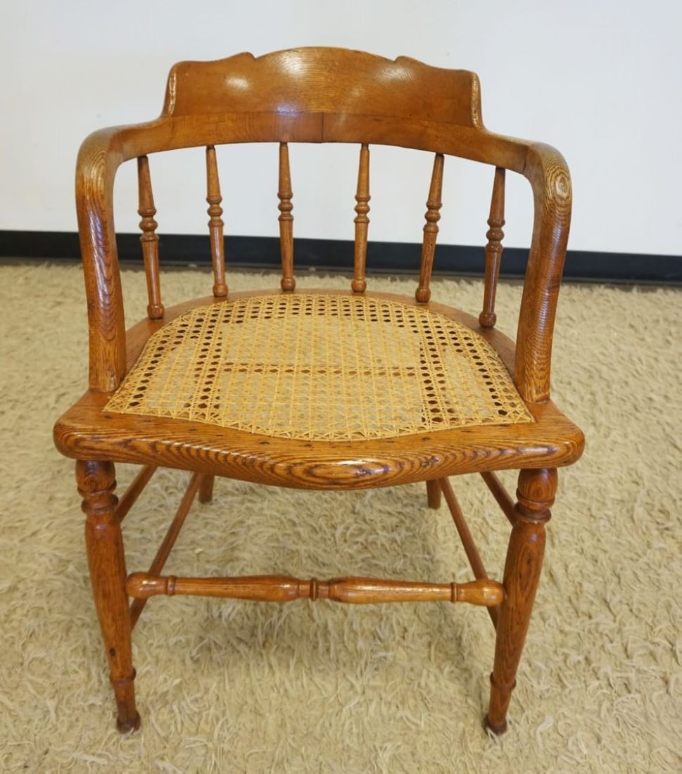 OAK BENTWOOD CANE SEAT CHAIR (1 of 2)