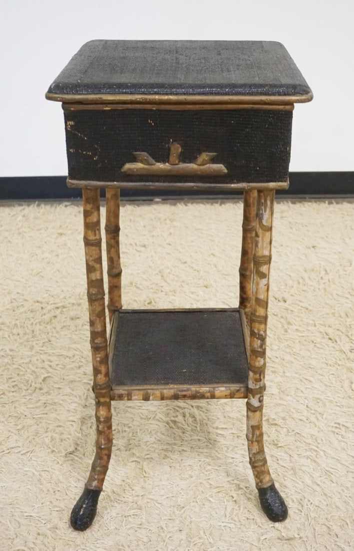 RATTAN & FAUX BAMBOO STAND (1 of 4)