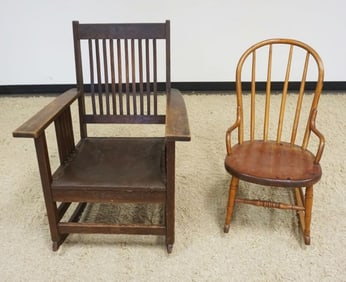 MISSION OAK STYLE & BENTWOOD PLANK BOTTOM ROCKERS