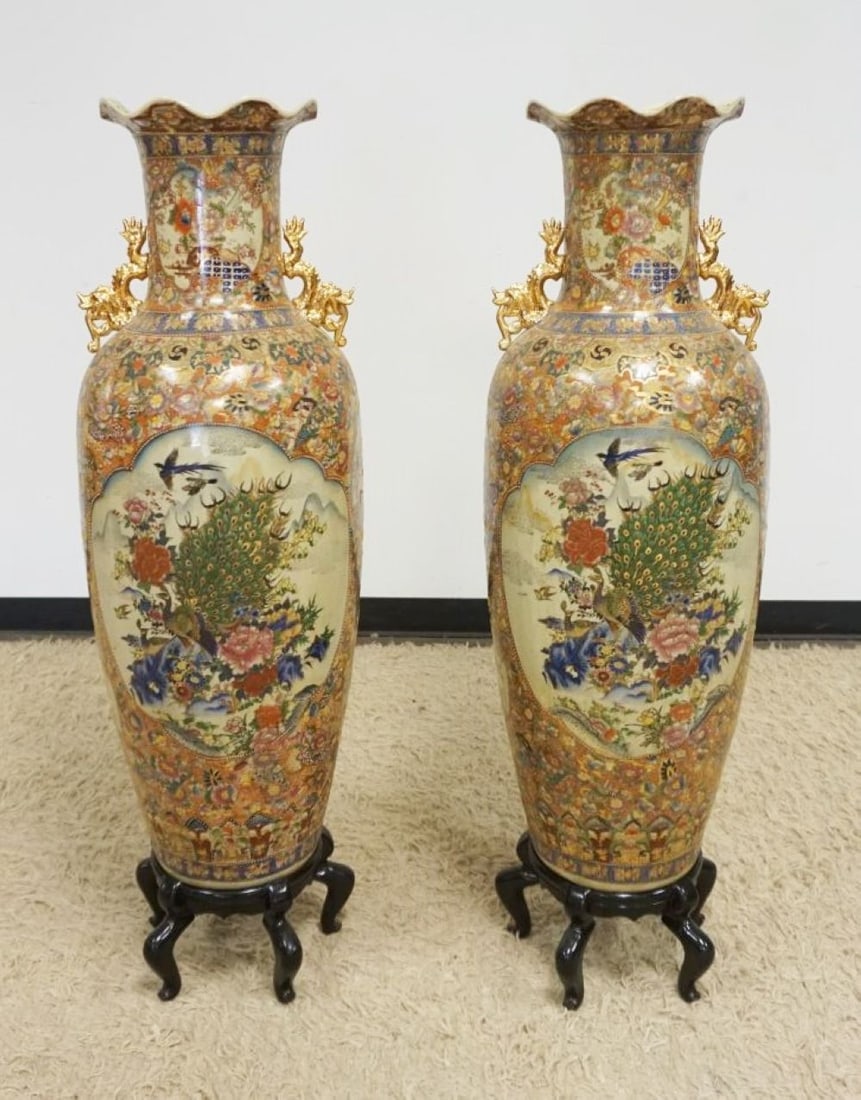 PAIR OF ASIAN FLOOR URNS (1 of 6)