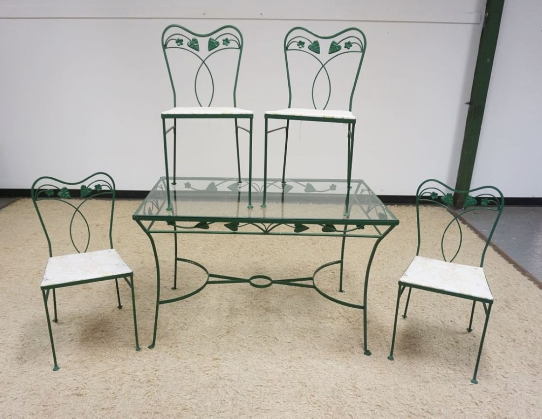 WROUGHT IRON PATIO TABLE W/4 CHAIRS (1 of 3)