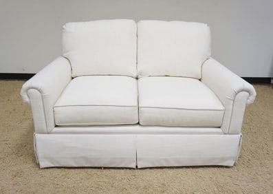 BASSET IVORY UPHOLSTERED LOVESEAT