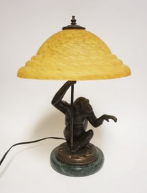 CONTEMPORARY BRONZE MONKEY LAMP