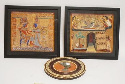 PAIR OF FRAMED TEXTILES