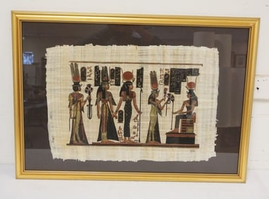 FRAMED EGYPTIAN PAPYRUS ART