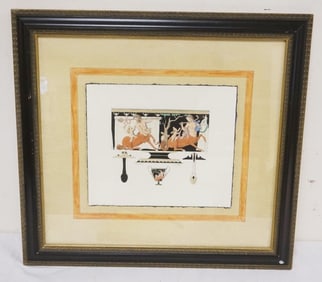 FRAMED COLORED NEOCLASSICAL PRINT