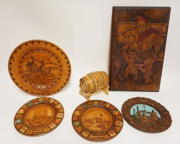 GROUP OF ASSORTED VINTAGE GERMAN WOOD WALL PLATES