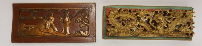 2 ANTIQUE ASIAN WOOD CARVINGS