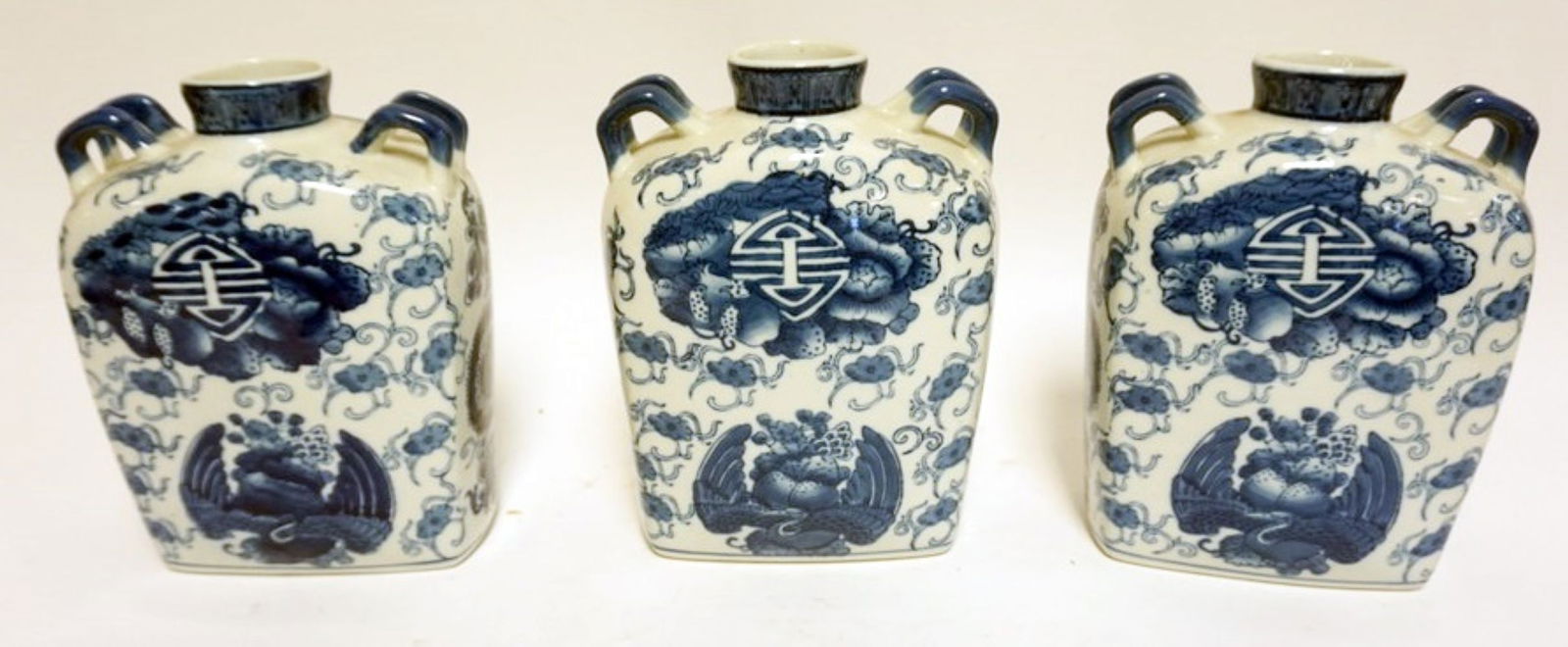 CONTEMPORARY BLUE & WHITE ASIAN VASES (1 of 2)