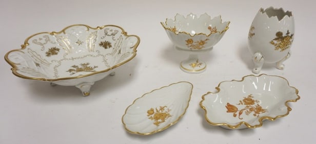 ASSORTED GILT DECORATED PORCELAIN AND CHINA