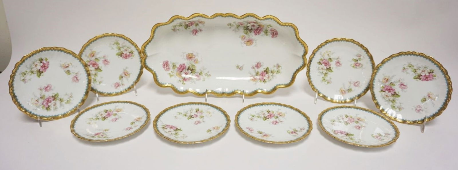LIMOGES OVAL SCALLOPED EDGE SERVING DISH, ETC (1 of 5)