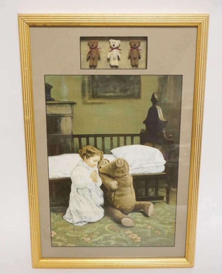 VICTORIAN PRINT WITH SHADOW BOX BEARS (1 of 3)