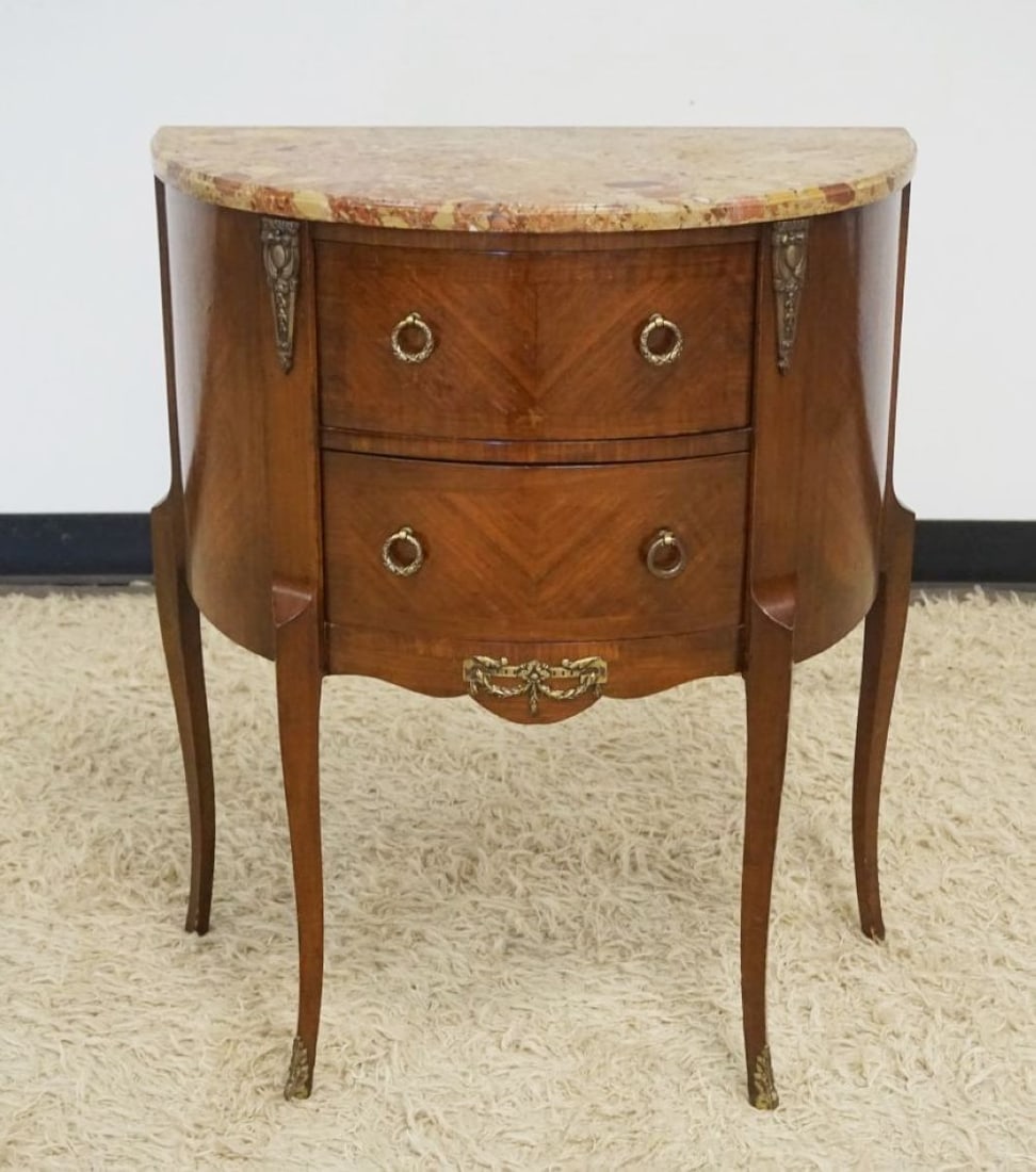 ITALIAN MARBLE TOP DEMI LUNE STAND (1 of 5)