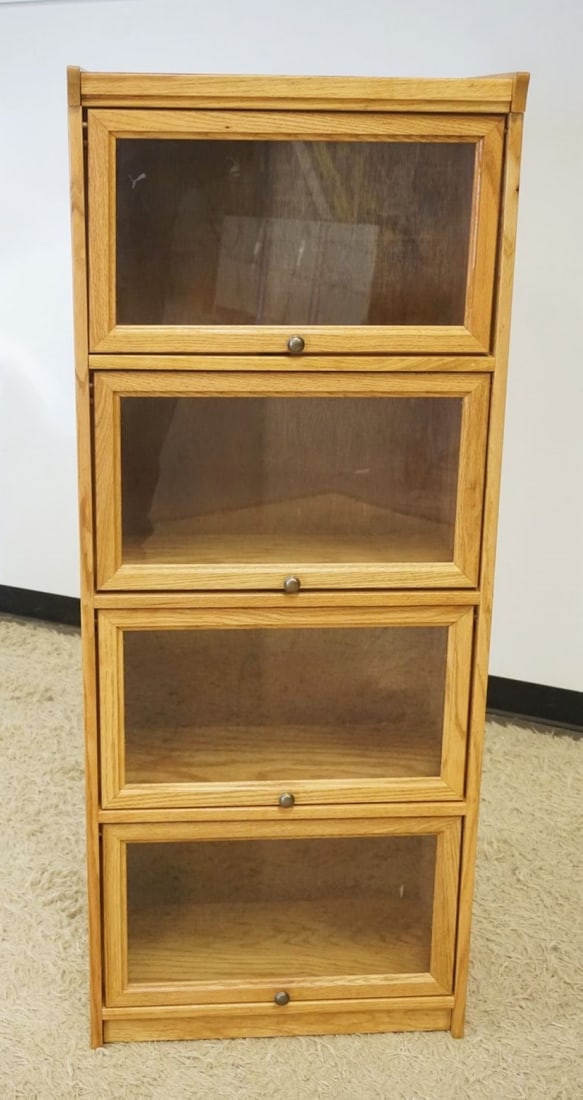 CONTEMPORARY OAK BARRISTER STYLE BOOKCASE (1 of 3)