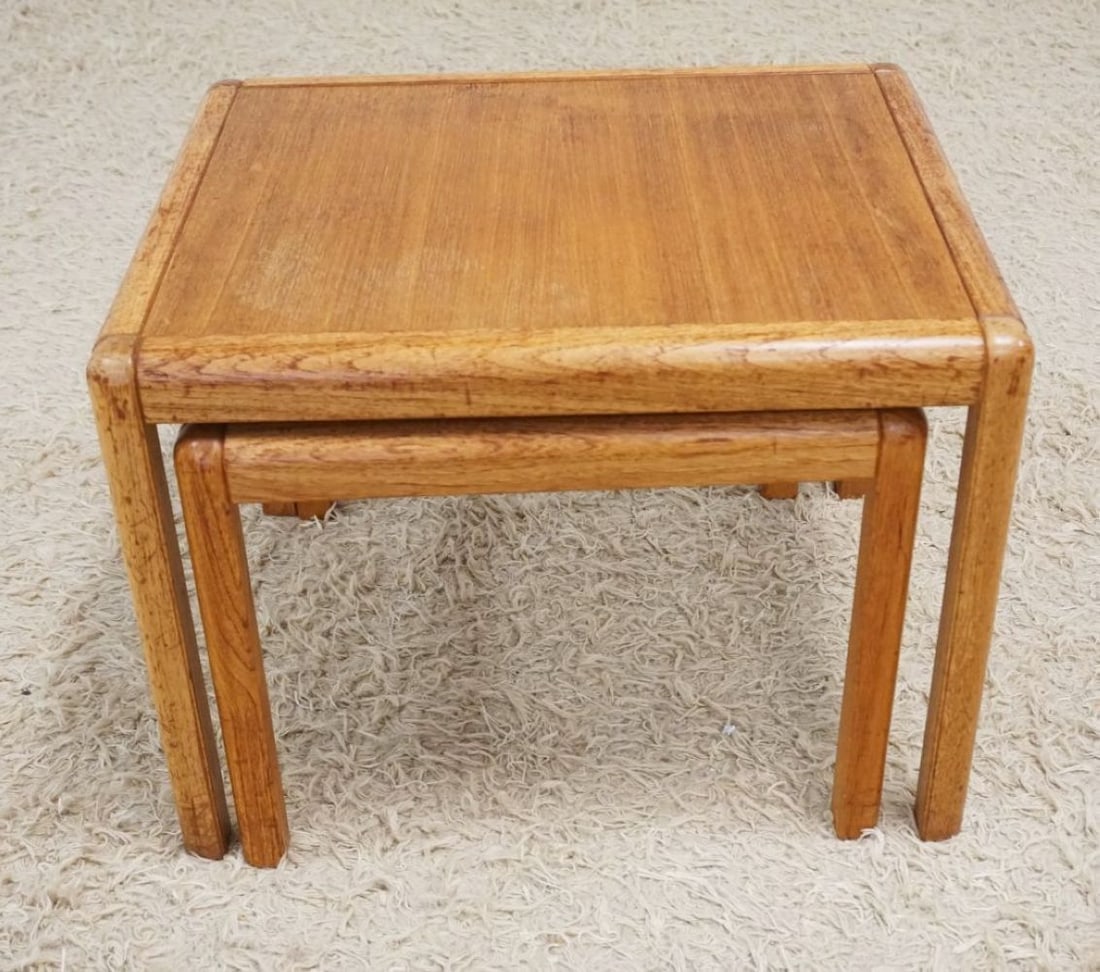 NEST OF OCCASIONAL STANDS: NEST OF 2 OCCASIONAL STANDS, LARGEST APPROXIMATELY 23 IN X 19 IN X 16 IN H