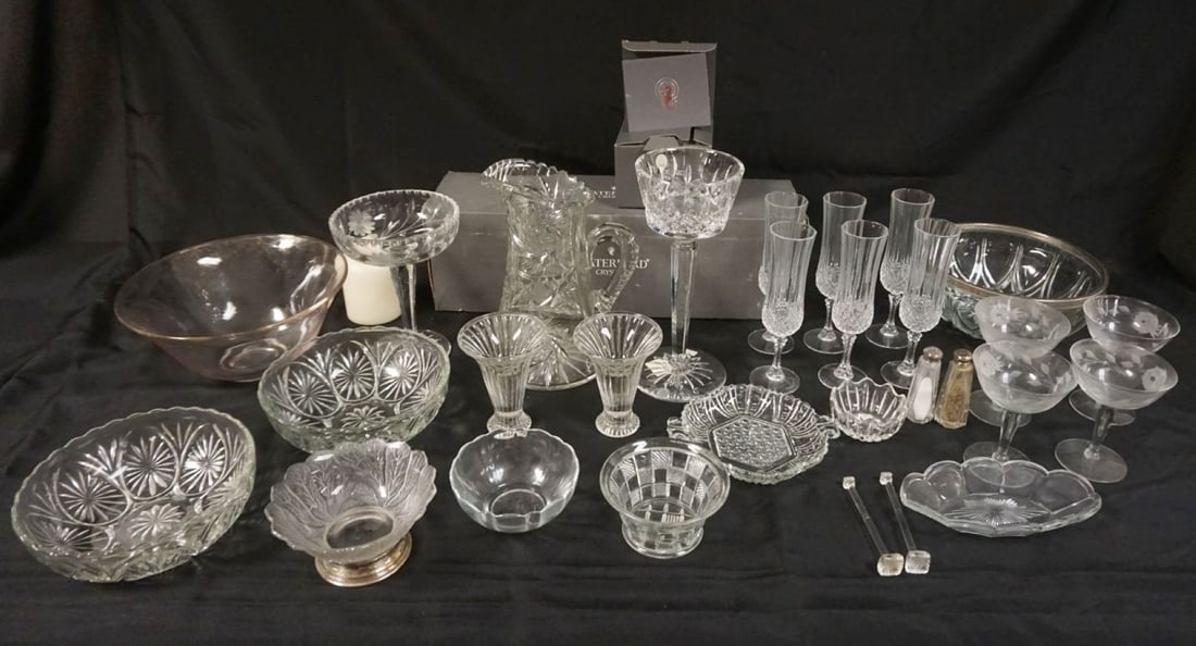 GROUP OF ASSORTED CLEAR GLASS (1 of 2)