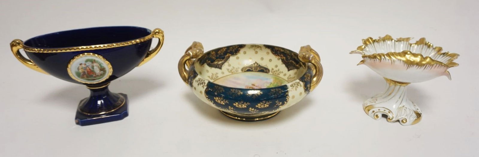SHELL SHAPED TAZZA & AUSTRIAN DOUBLE HANDLED BOWL (1 of 7)