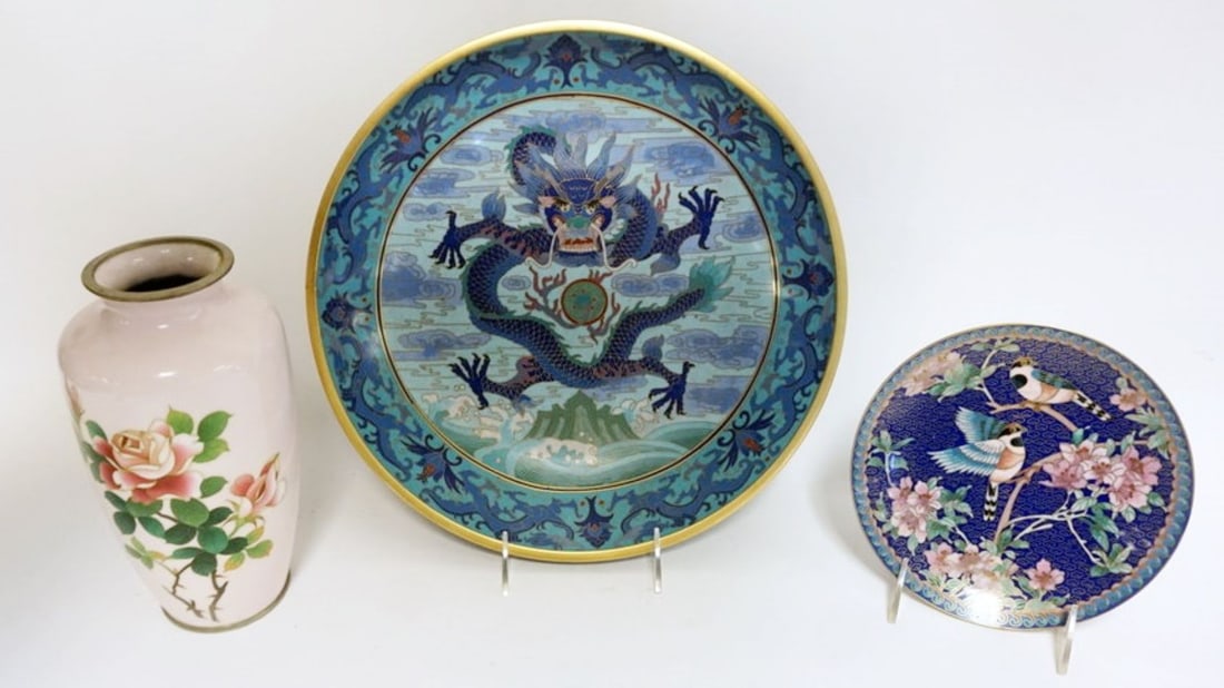 3 PIECE GROUP OF CLOISONNE (1 of 6)