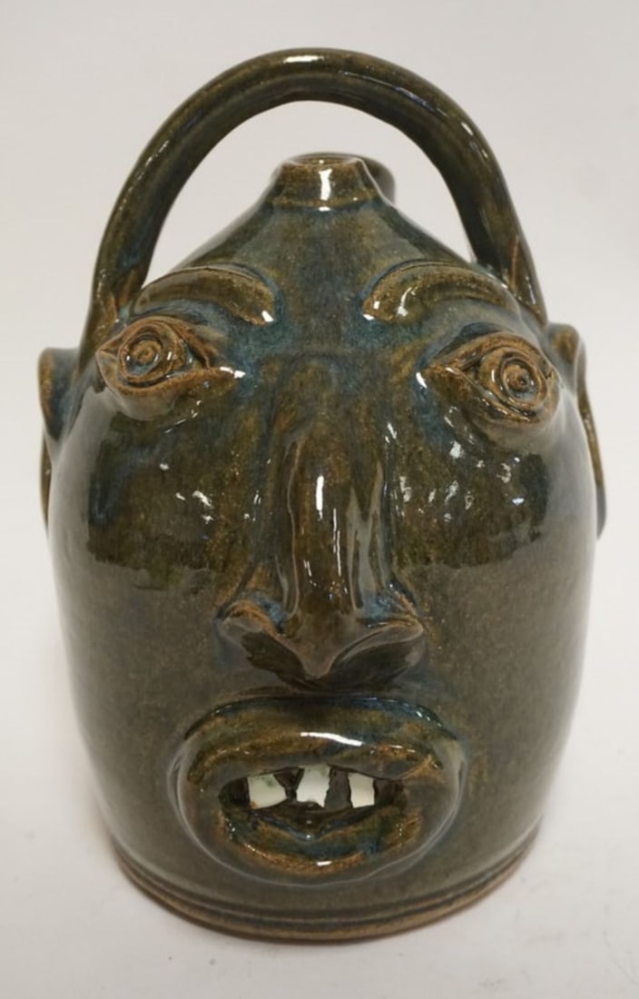 CONTEMPORARY STONEWARE FACE JUG (1 of 7)