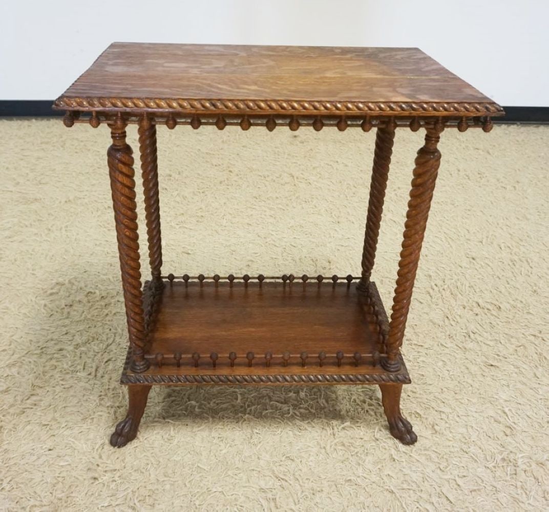 OAK LAMP/OCCASIONAL TABLE (1 of 4)