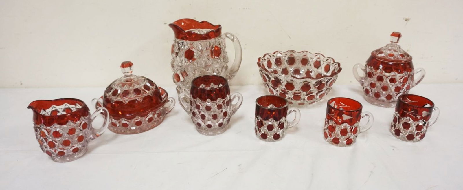 GROUP OF ASSORTED RUBY TO CLEAR GLASS (1 of 2)