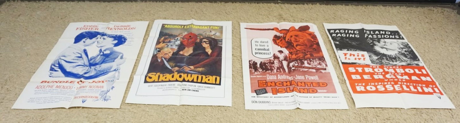 GROUP OF 4 VINTAGE MOVIE POSTERS: GROUP OF 4 VINTAGE MOVIE POSTERS, LARGEST APPROXIMATELY 27 IN X 41 IN