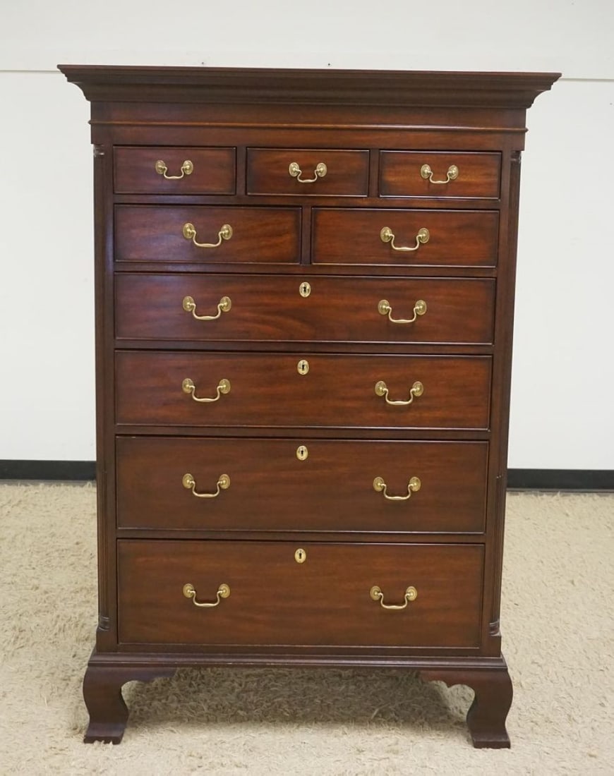 HENKEL HARRIS VIRGINIA GALLERIES MAHOGANY TALL CHEST (1 of 6)