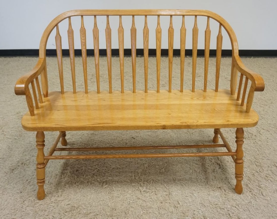 OAK BENTWOOD ARROW BACK BENCH (1 of 2)
