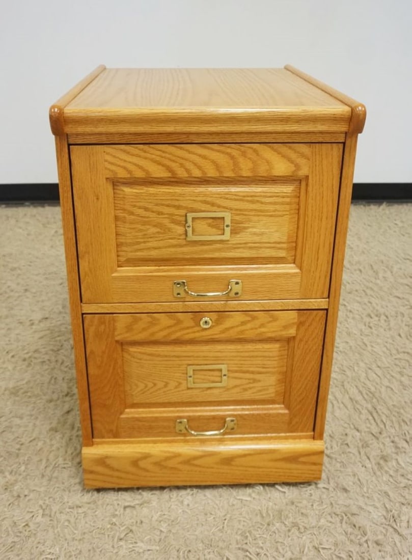 CONTEMPORARY OAK FILE CABINET (1 of 3)