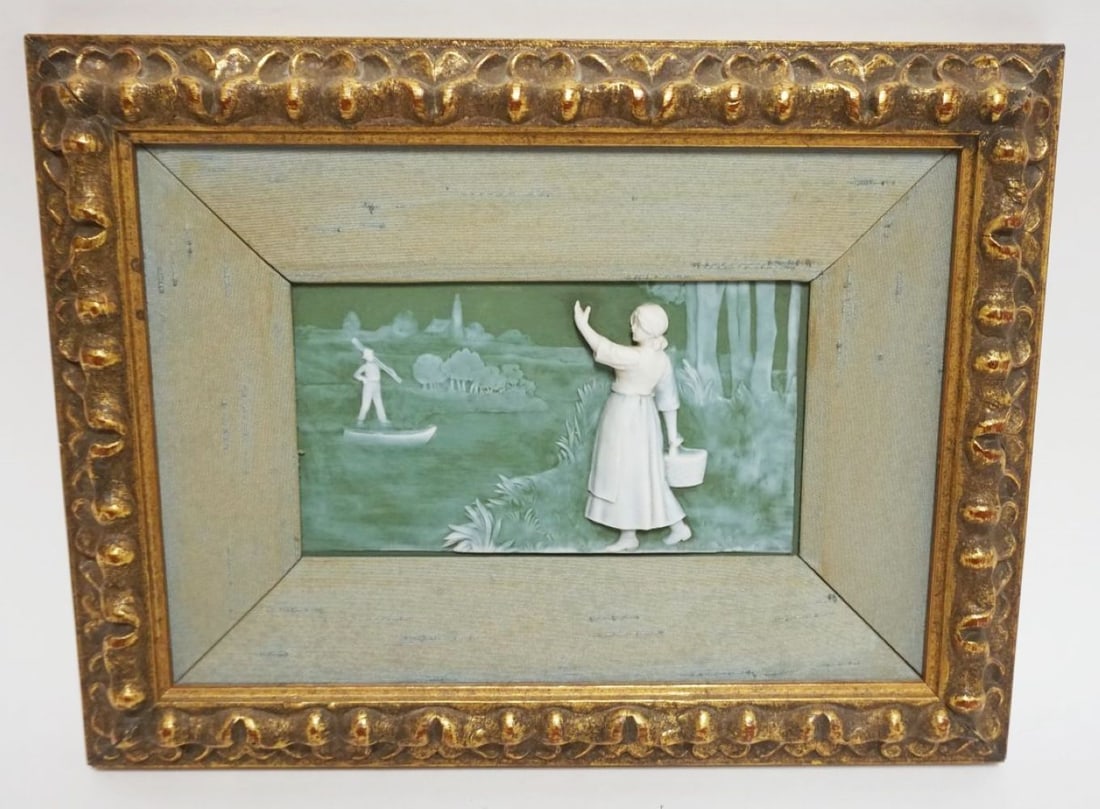 FRAMED GREEN JASPERWARE PANEL (1 of 3)