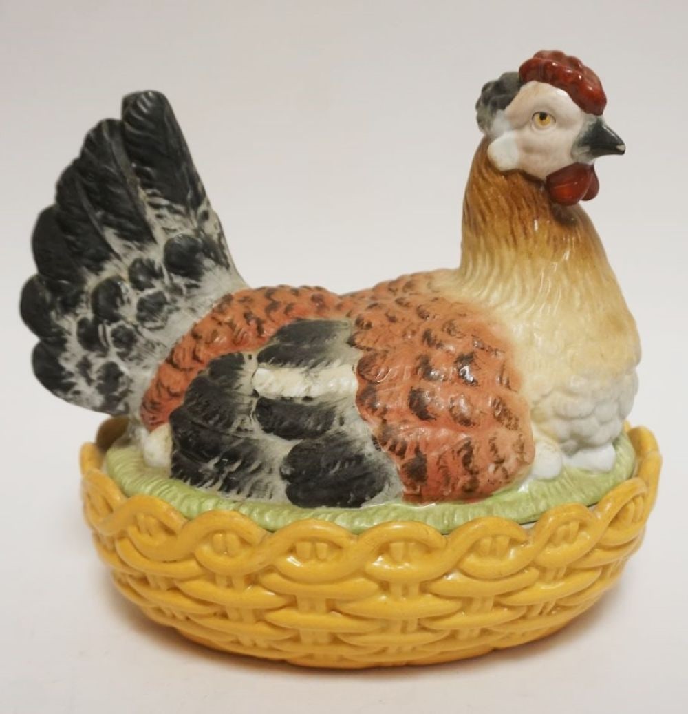 ANTIQUE ROYAL RUDOLSTADT COVERED CHICKEN (1 of 6)