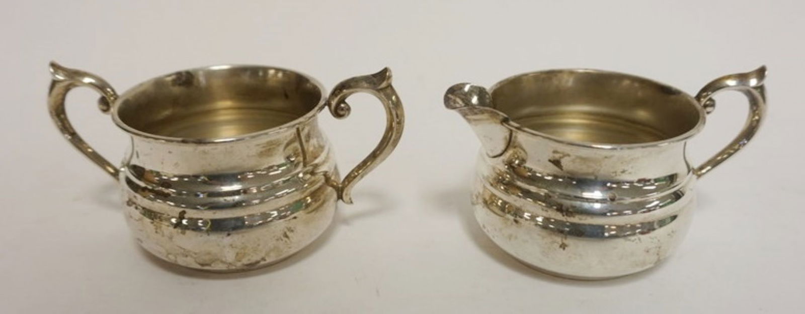 STERLING SILVER CREAMER & SUGAR: STERLING SILVER CREAMER & SUGAR, GORHAM STERLING, 3.1 TOZZ