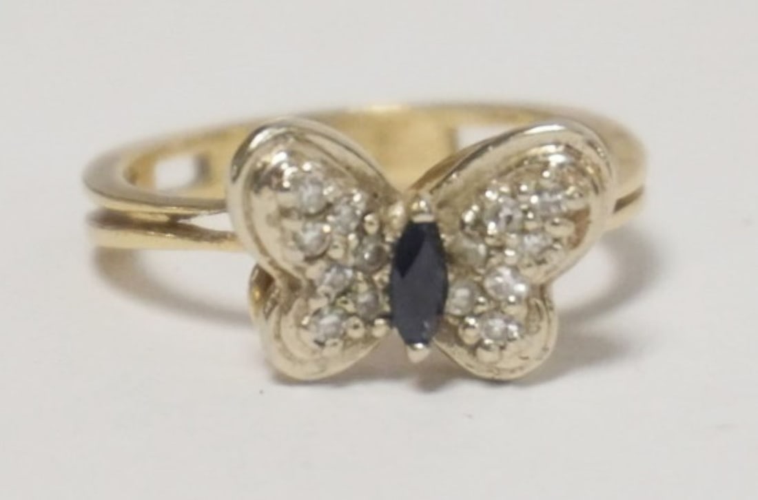 14K LADIES SAPPHIRE BUTTERFLY RING (1 of 3)
