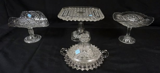 VICTORIAN PRESED GLASS ITEMS