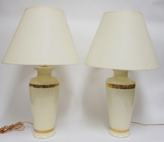 IVORY PORCELAIN TABLE LAMPS